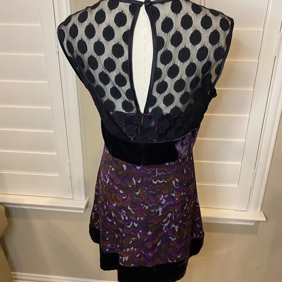 NWOT “NANETTE LEPORE” PURPLE VELVET BLACK POLKA DOT SLEEVELESS TOP – SZ 6 - Picture 12 of 13